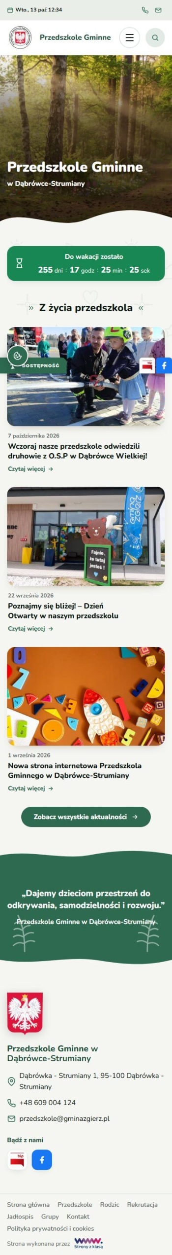 Przedszkole Gminne w Dąbrówce-Strumiany - wersja mobilna